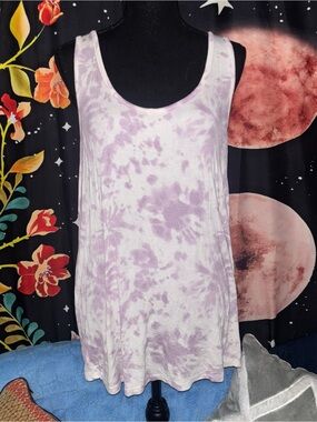 Terra & Sky Lavender Tie-Dye Scoop Neck Tank